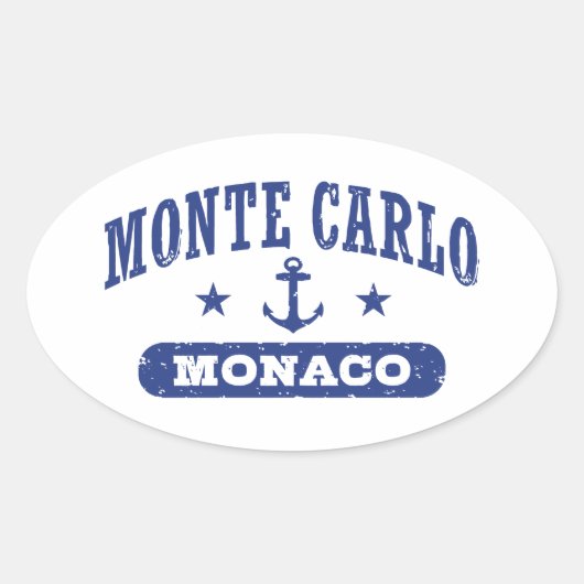 Monte Carlo Monaco Ovaler Aufkleber (Vorderseite)