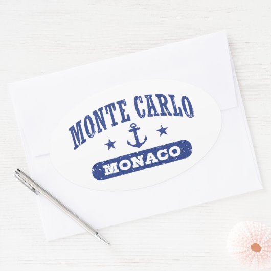 Monte Carlo Monaco Ovaler Aufkleber (Umschlag)