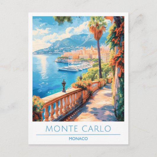 Monte Carlo Monaco Postkarte (Vorderseite)