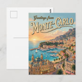 Monte Carlo Monaco Postkarte (Vorne/Hinten)