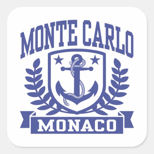 Monte Carlo Monaco Quadratischer Aufkleber (Vorderseite)