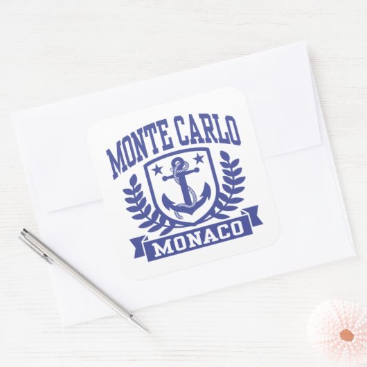 Monte Carlo Monaco Quadratischer Aufkleber (Umschlag)