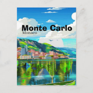 Monte Carlo Monaco Reise Postkarte, Monaco Postkar Feiertagspostkarte