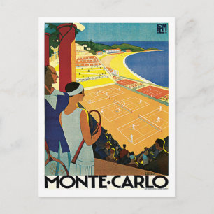 Monte Carlo Monaco Reisen im Vintage-Stil Postkarte