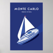 Monte Carlo Monaco Reiseplakat, Frankreich Poster (Vorne)