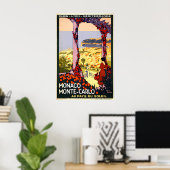 Monte-Carlo Monaco Strand Reiseplakat Poster (Heimbüro)