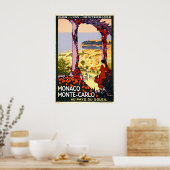 Monte-Carlo Monaco Strand Reiseplakat Poster (Küche)