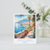 Monte Carlo Monaco Vintage Reise Postkarte (Stehend Vorderseite)