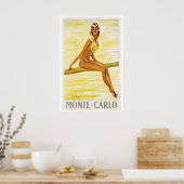 Monte Carlo Monaco Vintage Reiseposter Poster (Küche)