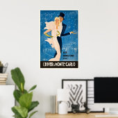 Monte Carlo Monaco Vintage Reiseposter Poster (Heimbüro)