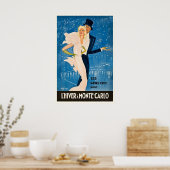 Monte Carlo Monaco Vintage Reiseposter Poster (Küche)