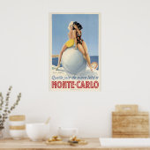 Monte Carlo Monaco Vintage Reiseposter Poster (Küche)