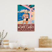 Monte Carlo Monaco Vintage Reiseposter Poster (Küche)