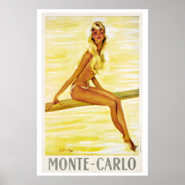 Monte Carlo Monaco Vintage Travel Poster
