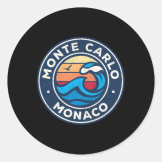 Monte Carlo Monaco Wasserwaves Runder Aufkleber