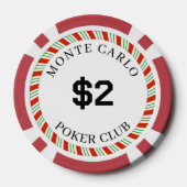 Monte Carlo Smooth mit eigener Marke $2 14 Gram Pokerchips (Rückseite)