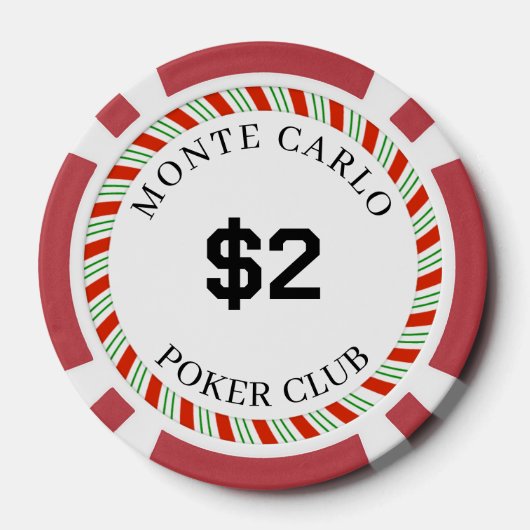 Monte Carlo Smooth mit eigener Marke $2 14 Gram Pokerchips (Rückseite)