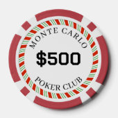 Monte Carlo Smooth mit eigener Marke $500 14 Gram Pokerchips (Rückseite)