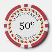 Monte Carlo Smooth mit eigener Marke 50 Cent 14 Gr Pokerchips (Vorderseite)