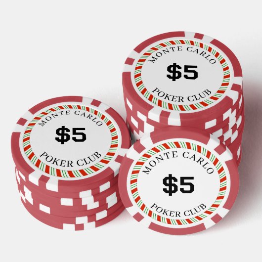 Monte Carlo Smooth mit eigener Marke $5 14 Gram Pokerchips (Stapel)
