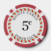 Monte Carlo Smooth mit eigener Marke 5 Cent 14 Gra Pokerchips (Rückseite)
