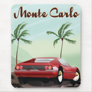 Monte Carlo Sportwagen Reiseplakat Mousepad