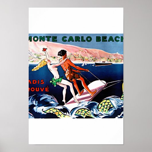 Monte Carlo Vintage Poster wiederhergestellt (Vorne)