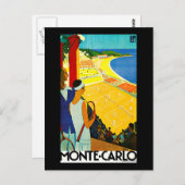 Monte Carlo Vintage Travel Poster Postkarte (Vorne/Hinten)