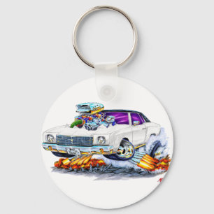 Monte Carlo Weiß-Auto 1970 Schlüsselanhänger