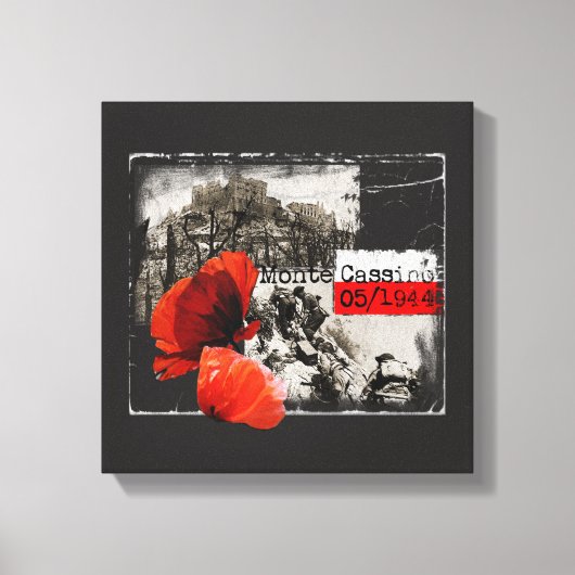 Monte Cassino Battle WW2 Czerwone Maki Poland Leinwanddruck (Vorderseite)
