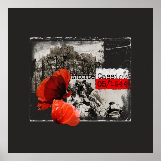 Monte Cassino Battle WW2 Czerwone Maki Polen Poster (Vorne)