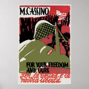 Monte Cassino Plakat Für eure und unsere Freiheit