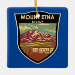 Monte Etna Sizilien Kunstvoll wandern Vintag Keramikornament<br><div class="desc">Ätna in Vektorart-Stil. Der Ätna liegt an der Ostküste Siziliens zwischen den Städten Messina und Catania Italien</div>