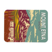 Monte Etna Sizilien Kunstvoll wandern Vintag Magnet (Horizontal)