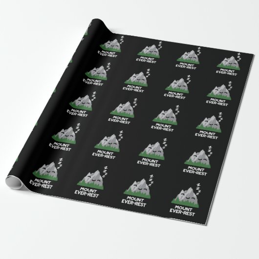 Monte Ever Erholung Funny Mountain Pun Dark BG Geschenkpapier (Ungerollt)