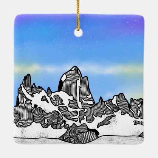 Monte Fitz Roy Bergwelt Keramikornament (Rückseite)