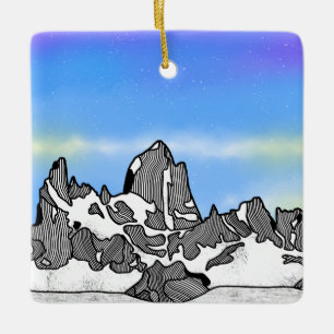 Monte Fitz Roy Bergwelt Keramikornament