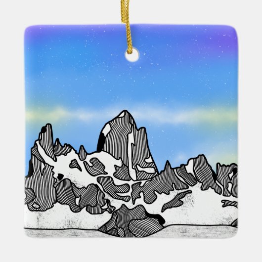 Monte Fitz Roy Bergwelt Keramikornament (Vorderseite)