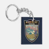 Monte Fitz Roy Patagonia Reisen Vintag Schlüsselanhänger (Vorderseite links)