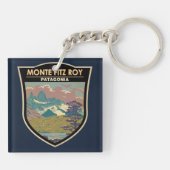 Monte Fitz Roy Patagonia Reisen Vintag Schlüsselanhänger (Rückseite)