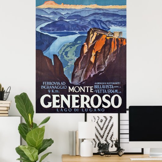 Monte Generoso, Lugano See, Aussicht vom Berg Poster (Heimbüro)