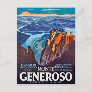 Monte Generoso, Lugano See, Aussicht vom Berg Postkarte