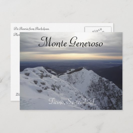 Monte Generoso, Ticino - Schweiz Postkarte (Vorne/Hinten)