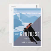 Monte Generoso Travel Poster Illustration Postkart Postkarte (Vorne/Hinten)