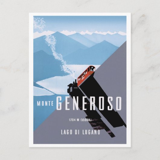 Monte Generoso Travel Poster Illustration Postkart Postkarte (Vorderseite)