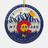 Monte Harvard Colorado 14ers Fourteener Klettern Keramik Ornament (Vorne)