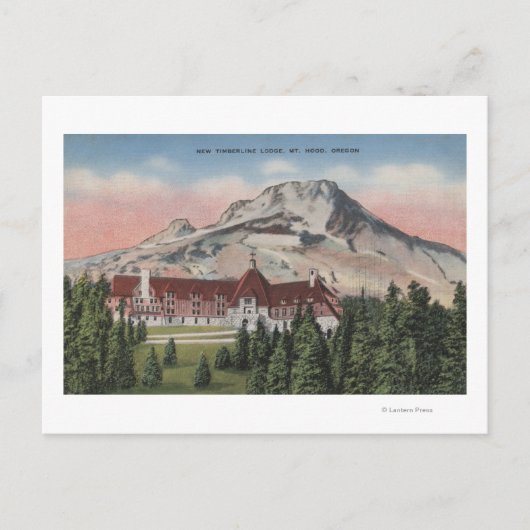 Monte Hood, Oregon - Blick auf die neue Timberline Postkarte (Vorderseite)