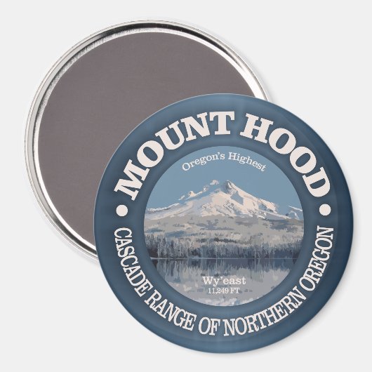 Monte Hood (Winter) Magnet (Vorderseite/Rückseite)