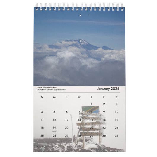 Monte Kilimanjaro und Monte Meru 2023-24 Kalender (Jan 2026)