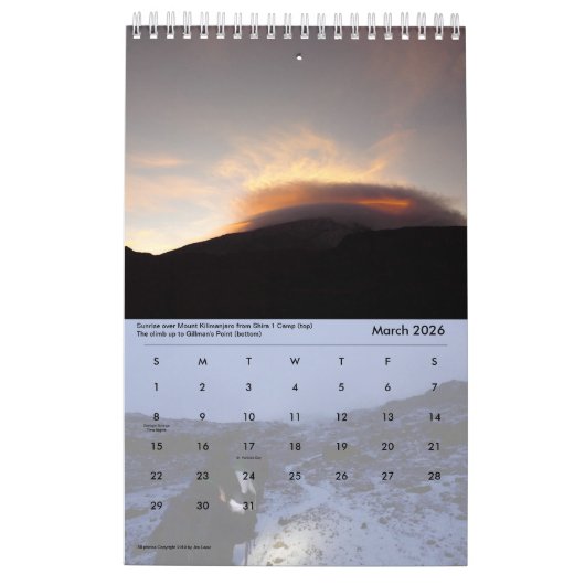 Monte Kilimanjaro und Monte Meru 2023-24 Kalender (Mär 2026)
